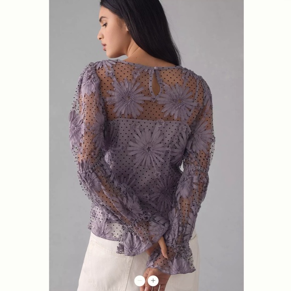 Anthropologie Eva Franco Lace Floral Blouse - Picture 4 of 5